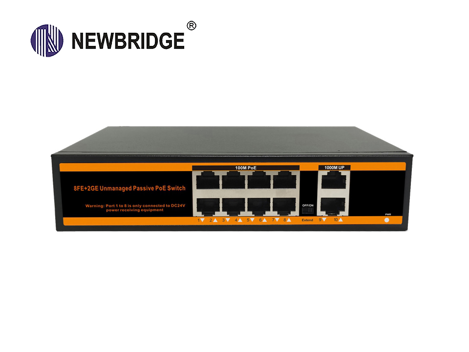 8 port PoE 10/100Mbps+2 LAN 10_100_1000Mbps,120W ND-FP0820G Non-standard PoE switch