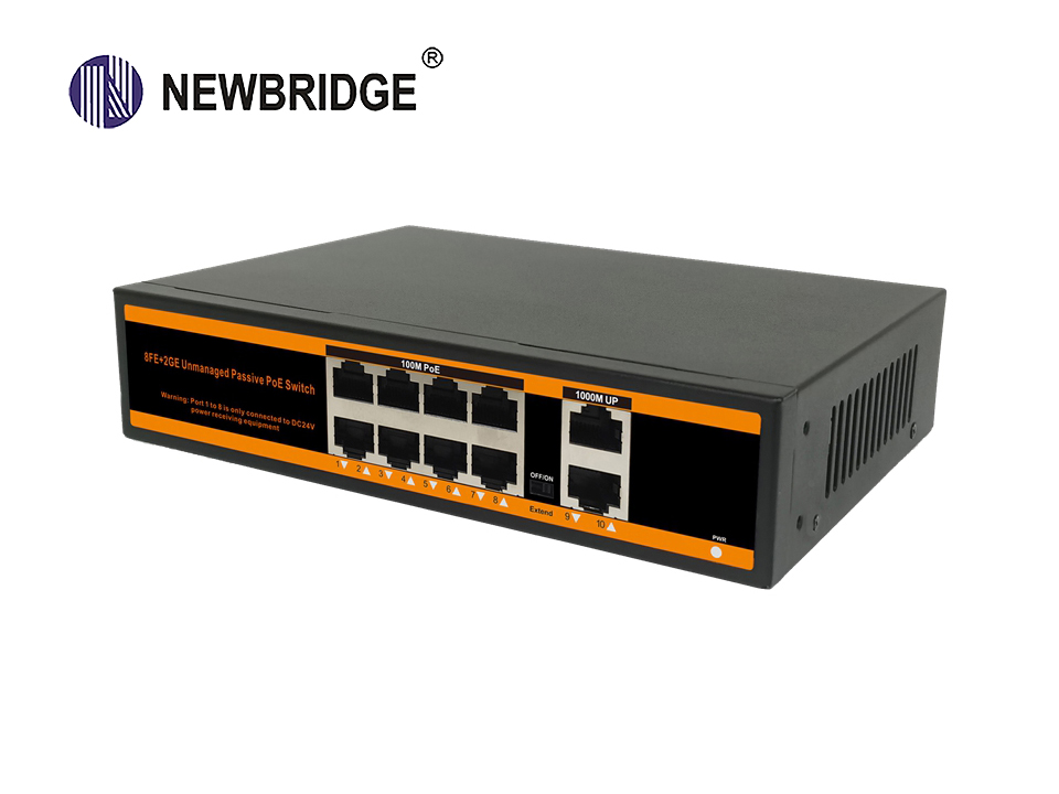 8 port PoE 10/100Mbps+2 LAN 10_100_1000Mbps,120W ND-FP0820G Non-standard PoE switch