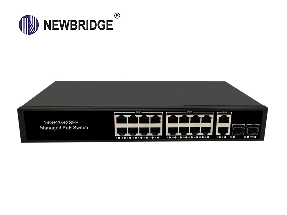 16 Port 10/100/1000Mbps+2*1Gbps Lan+2 Port Gigabit SFP 300W|ND-GS1622FP Web-Managed PoE Switch 