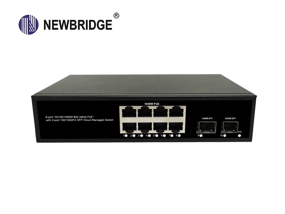 8 Port 10/100/1000Mbps+2 Port Gigabit SFP 150W power supply|Cloud-Managed PoE Switch|ND-GS2210FP