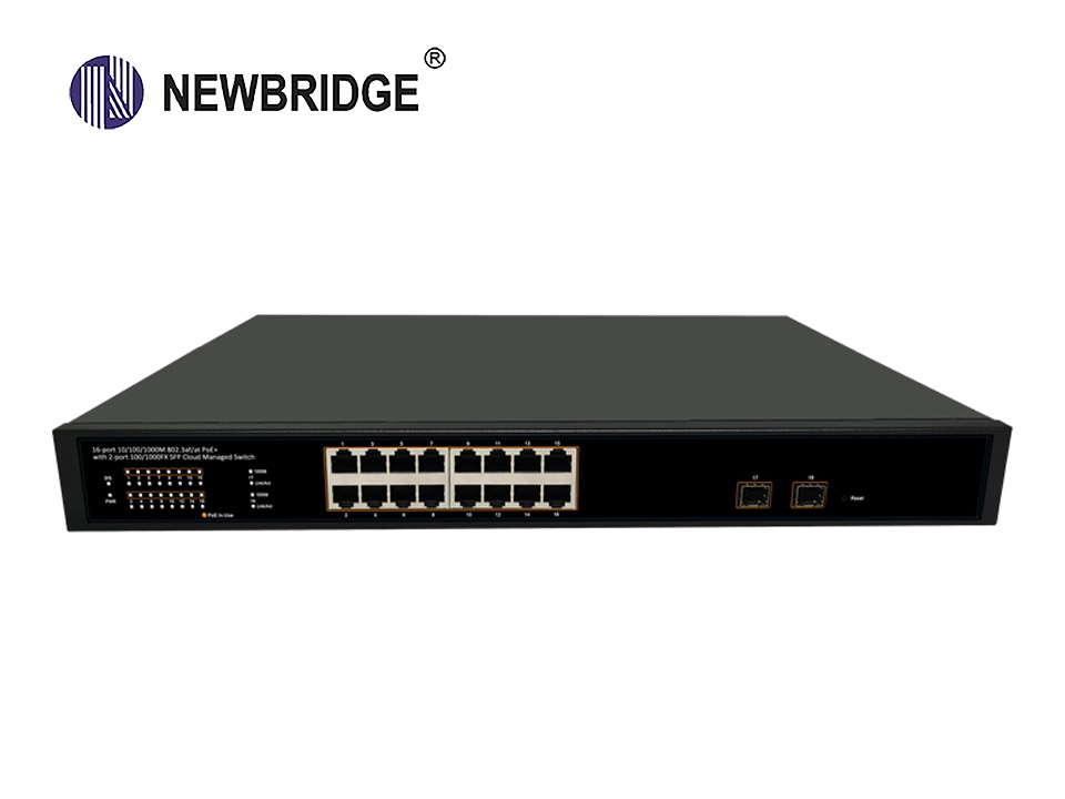 16 Port 10/100/1000Mbps+2 Port Gigabit SFP 300W power supply|Cloud-Managed PoE Switch|ND-GS2218FP