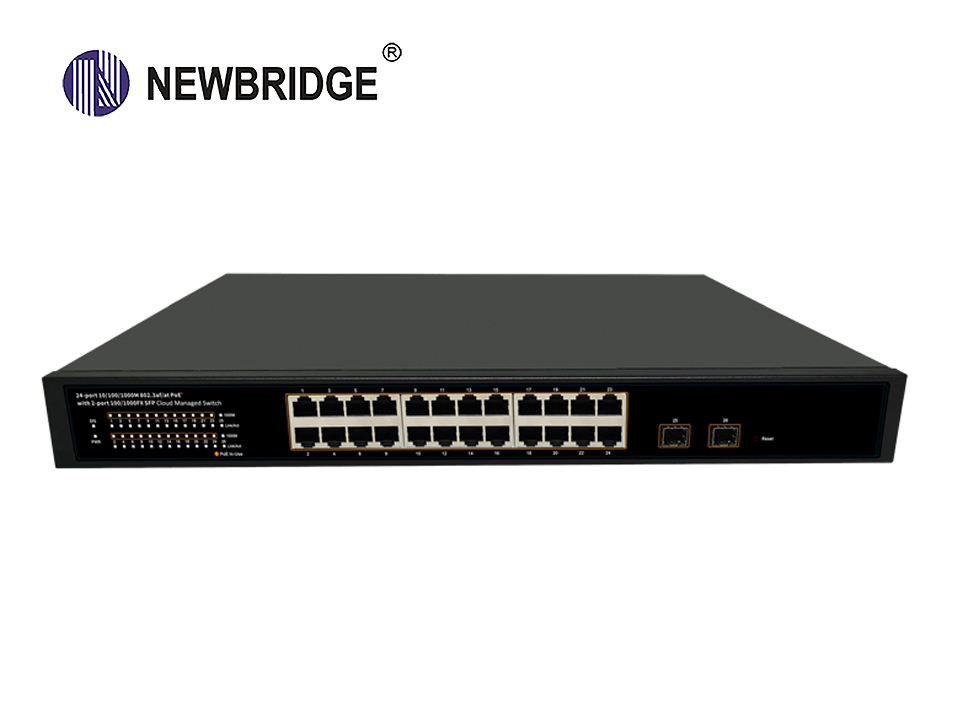 24 Port 10/100/1000Mbps+2 Port Gigabit SFP 300W power supply|Cloud-Managed PoE Switch|ND-GS2226FP