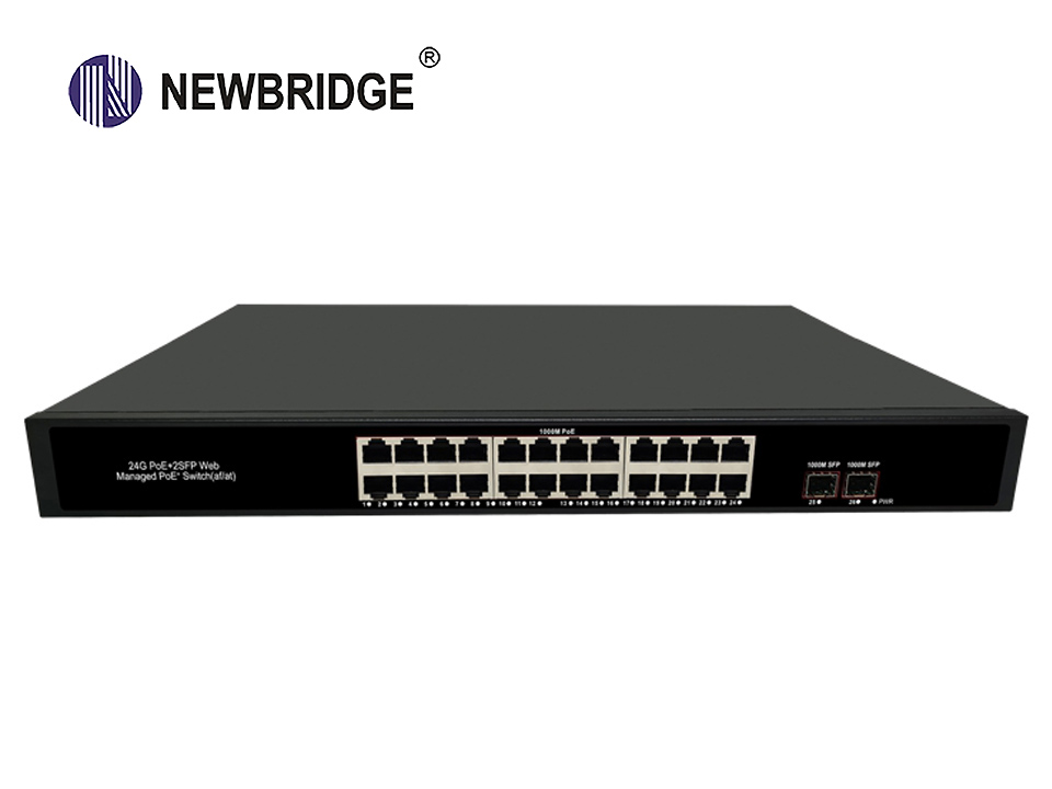 24 Port 10/100/1000Mbps+2 Port Gigabit SFP 300W|ND-GS2402FP Web-Managed PoE Switch