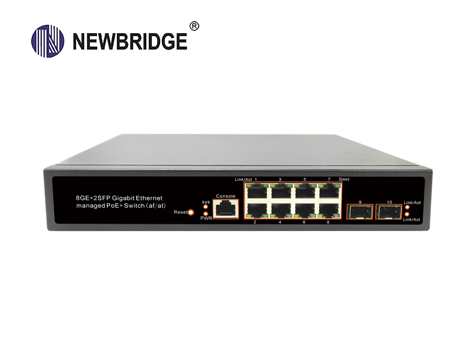 8 Port 10/100/1000Mbps+2 Port Gigabit SFP 150W 1 Console L2 managed PoE Switch|ND-GS3210FP