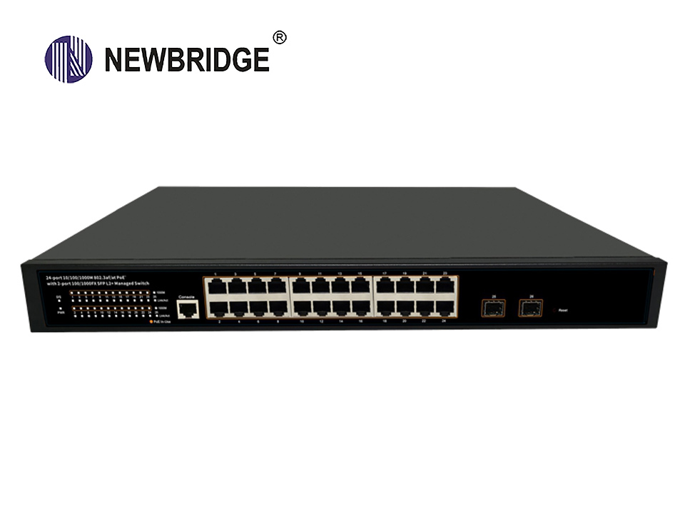 24 Port 10/100/1000Mbps+2 Port Gigabit SFP 300W 1 Console L2 managed PoE Switch|ND-GS3226FP