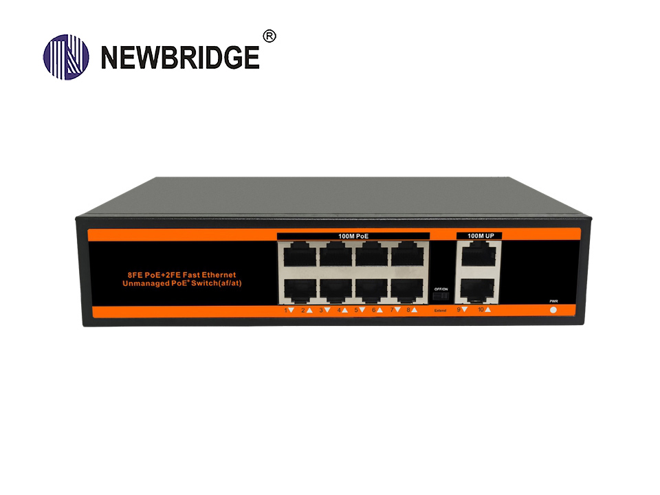 8 Port PoE 10/100Mbps+2 LAN 10_100Mbps 120W power supply ND-