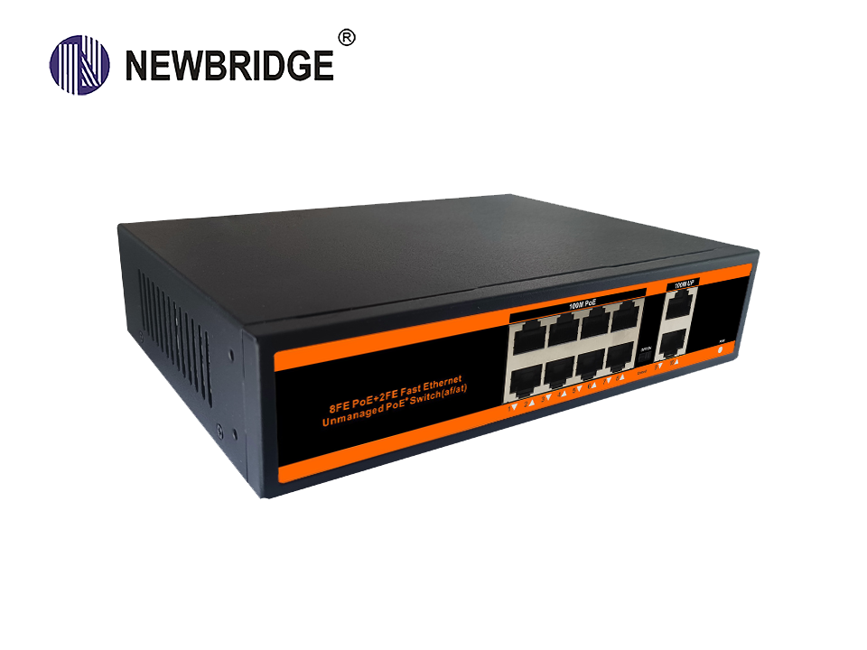 8 port PoE 10_100Mbps+2 LAN 10_100Mbps,120W power supply ND-HP0820 stantard PoE switch
