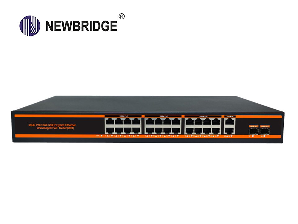 PoE Switch 24 port PoE 10/100/1000M 2 LAN and 2 Port Gigabit SFP 301W ND-HPG2422