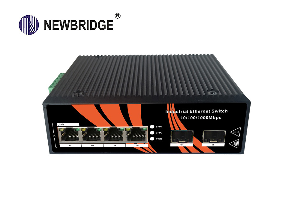 2 10/100/1000M SFP Slot+4 10/100/1000M RJ45 Industrial Media Converter|ND-X920-2FX4TX