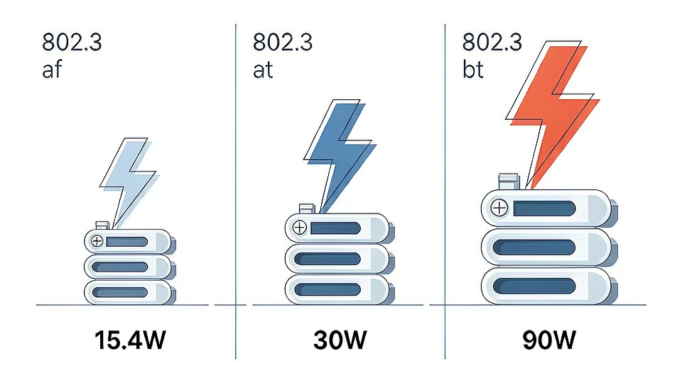 Understanding PoE Standards: 802.3af vs 802.3at vs 802.3bt